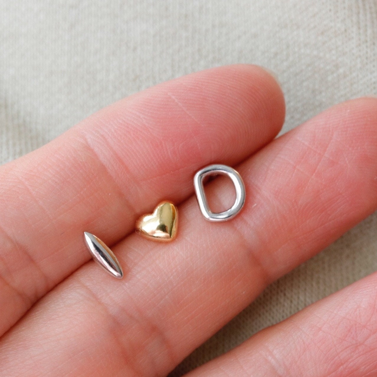 Heart Initial Earrings, 925 Silver Alphabet Earrings, Personalized Gift for her, Friendship Gift Bestie, Gold Silver Initials, Minimalist