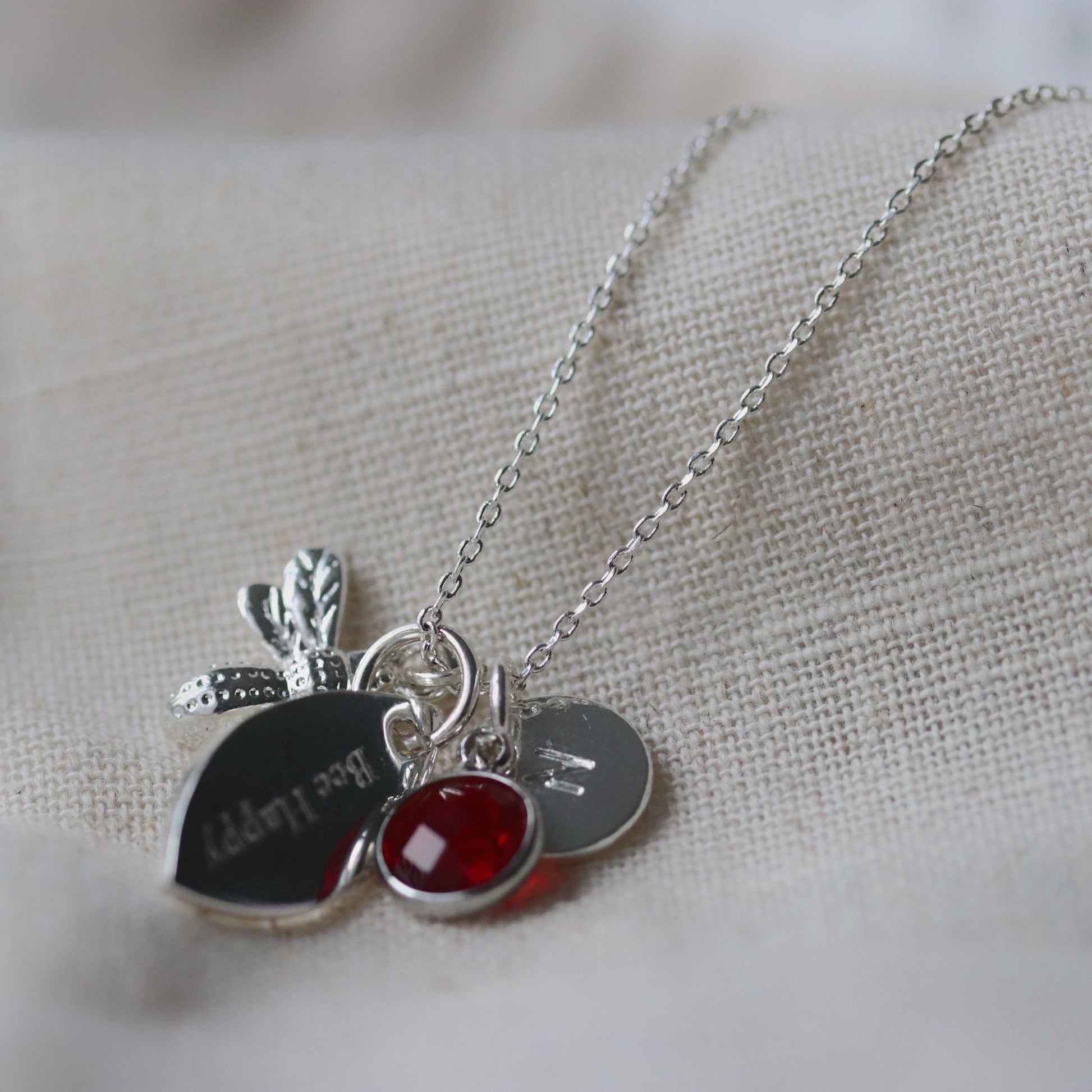 Sterling Silver Plated Sister Necklace: Infinity Pendant, Birthstone Initial