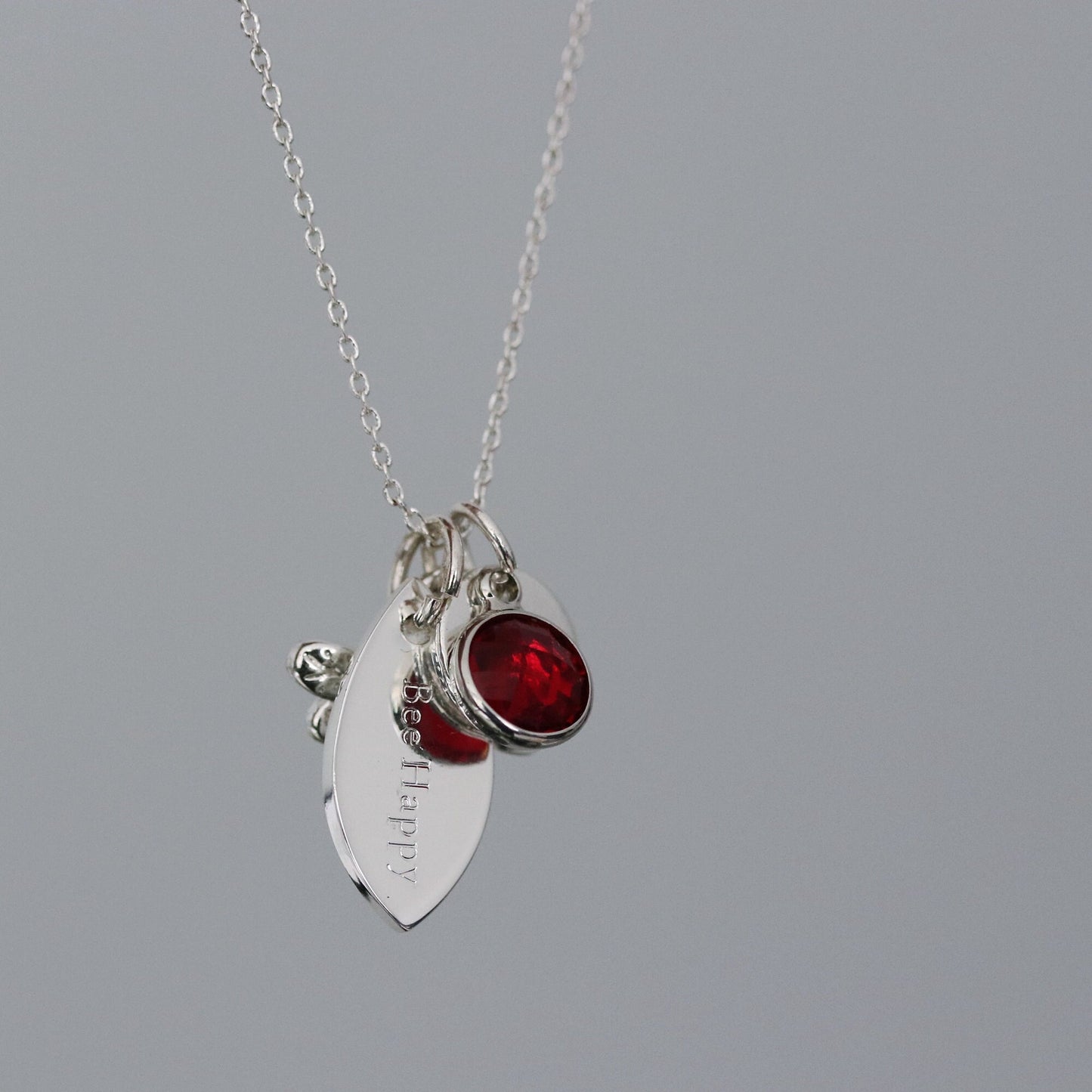 Silver Congratulations Personalised Necklace, Lotus Charm, Birthstone Initial Pendant, Sentimental Womens Jewellery, Graduation Gift for Her