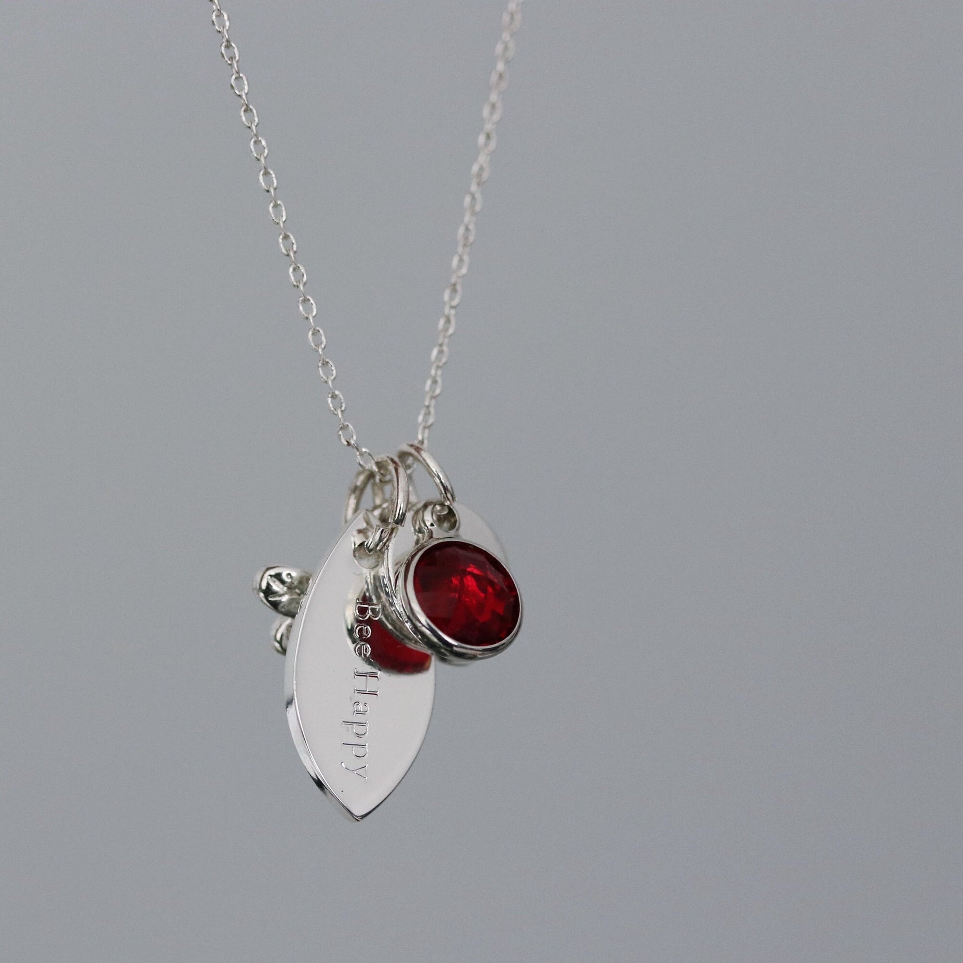 Silver Congratulations Personalised Necklace, Lotus Charm, Birthstone Initial Pendant, Sentimental Womens Jewellery, Graduation Gift for Her