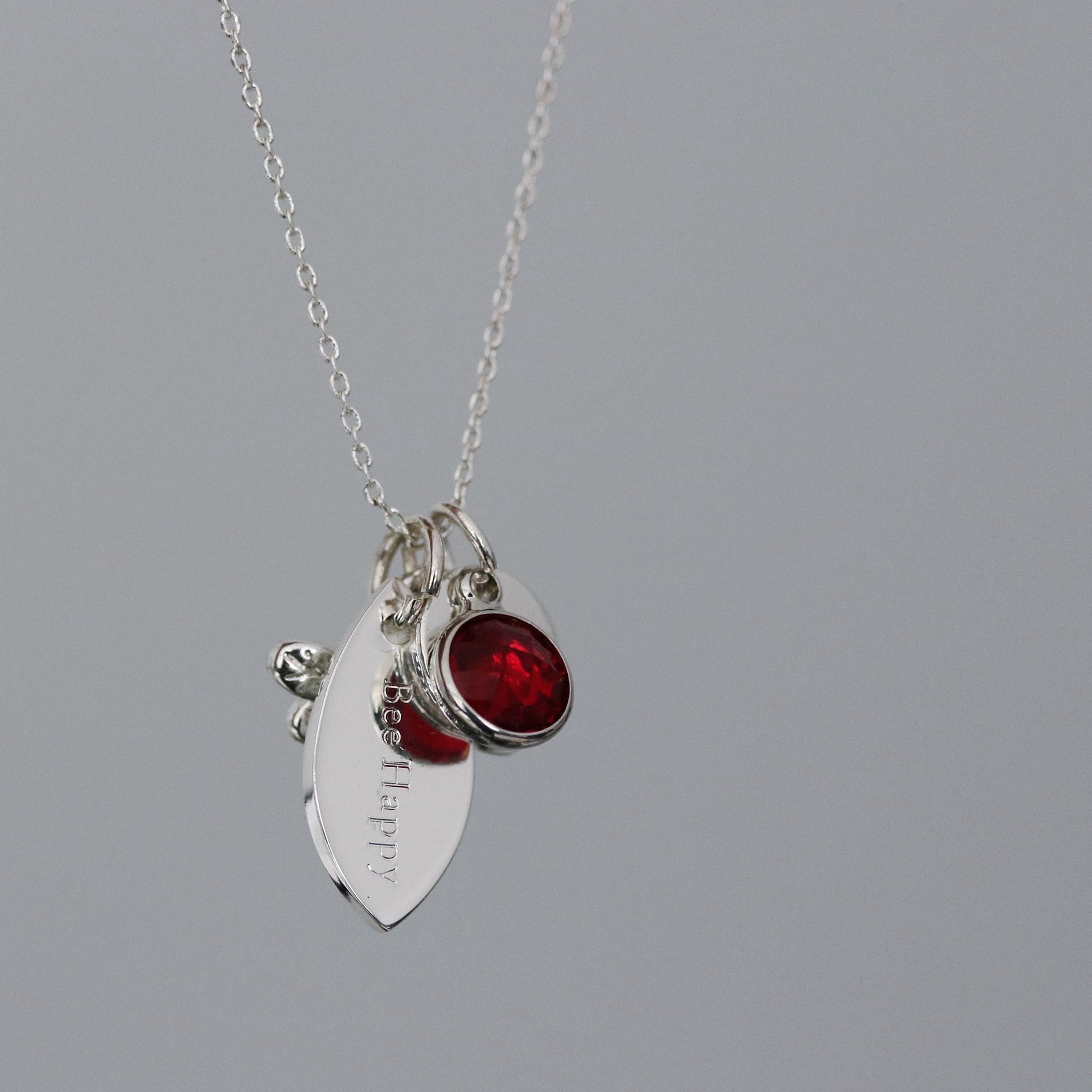 Personalized Sterling Silver Plated Infinity Necklace: Birthstone Initial Pendant