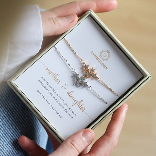 Mother Daughter Star Constellation Bracelet Set, Personalised CZ Pave Bracelet for Mum/Sister/Friend/Bridesmaid/Graduation, Gift for Her