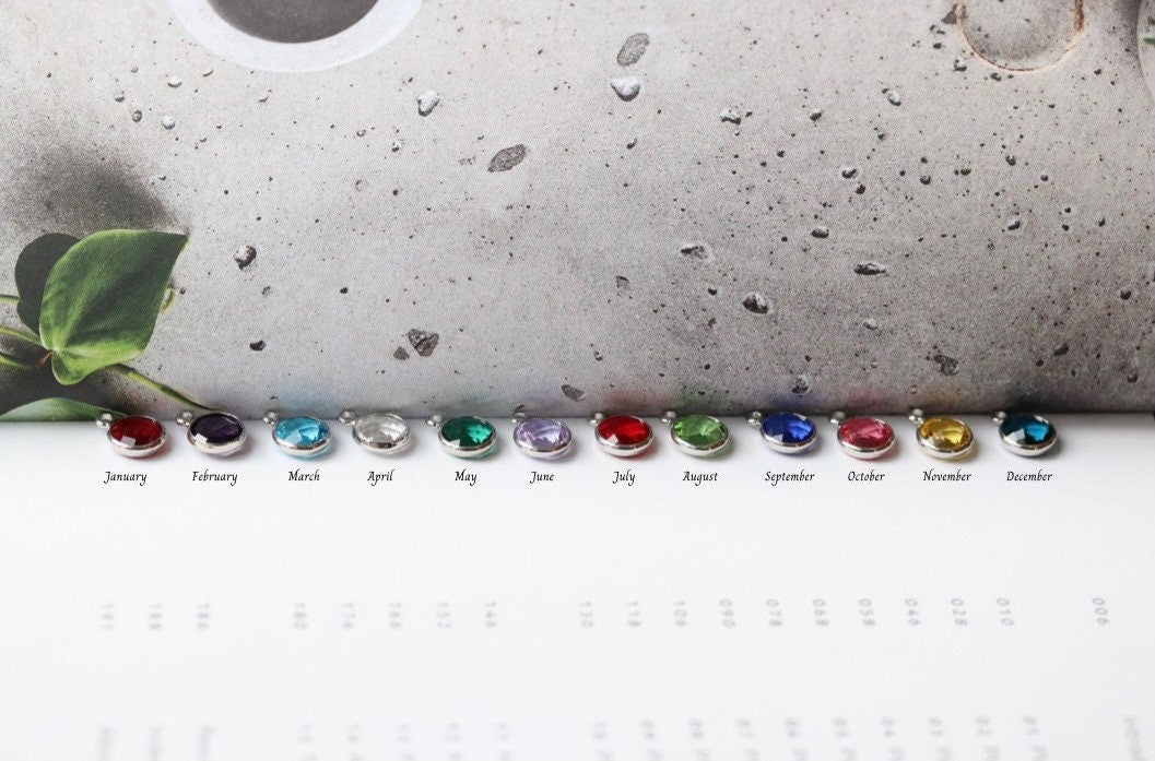 Silver Wishbone Necklace: Birthstone Initial Charm, Good Luck Gift