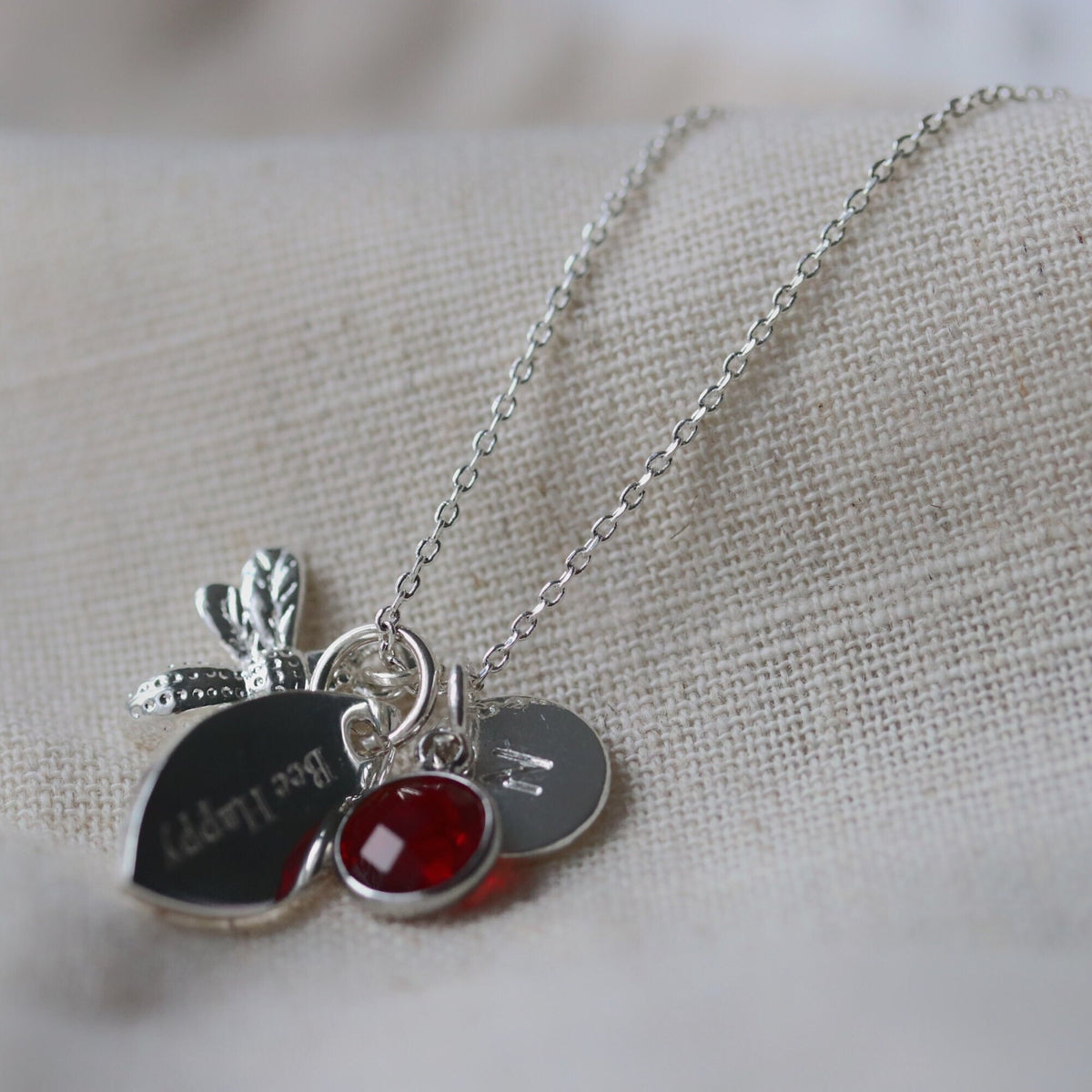 Freedom Personalised Necklace. Silver Swallow Charm, Birthstone Initial Pendant, Sentimental Womens Jewellery. Gift for Her, Gift for Friend