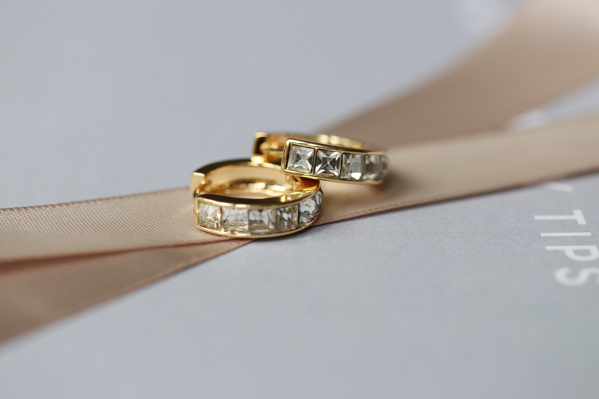 April Birthstone Earrings: Swarovski Crystal Huggies, Gold Plated Hoops Earrings, Christmas Stocking Fillers