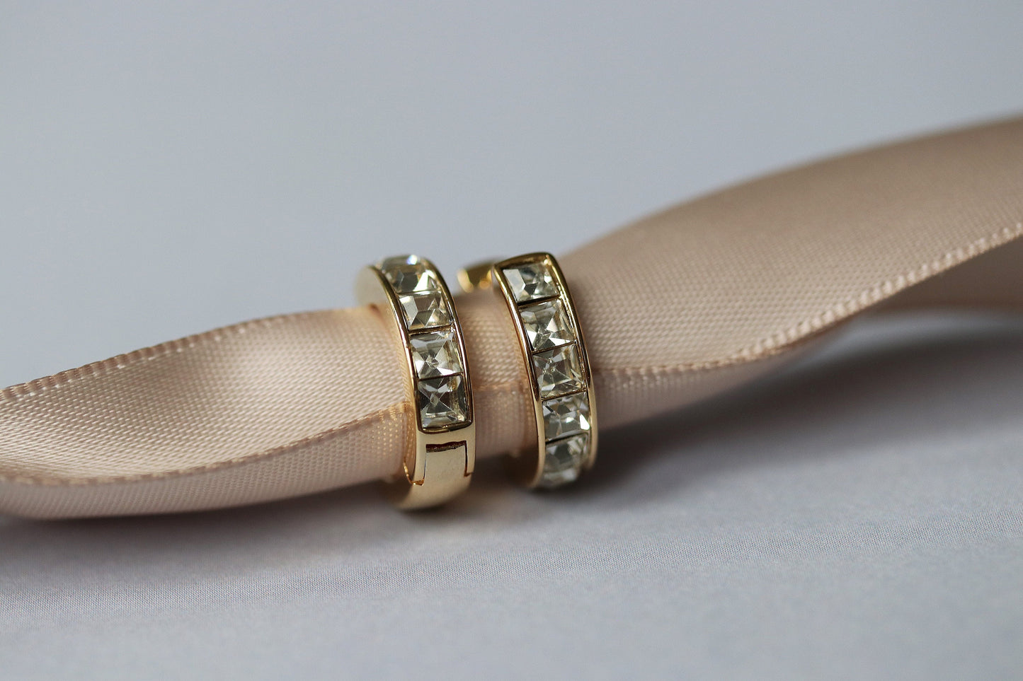 April Birthstone Earrings: Swarovski Crystal Huggies, Gold Plated Hoops Earrings, Christmas Stocking Fillers