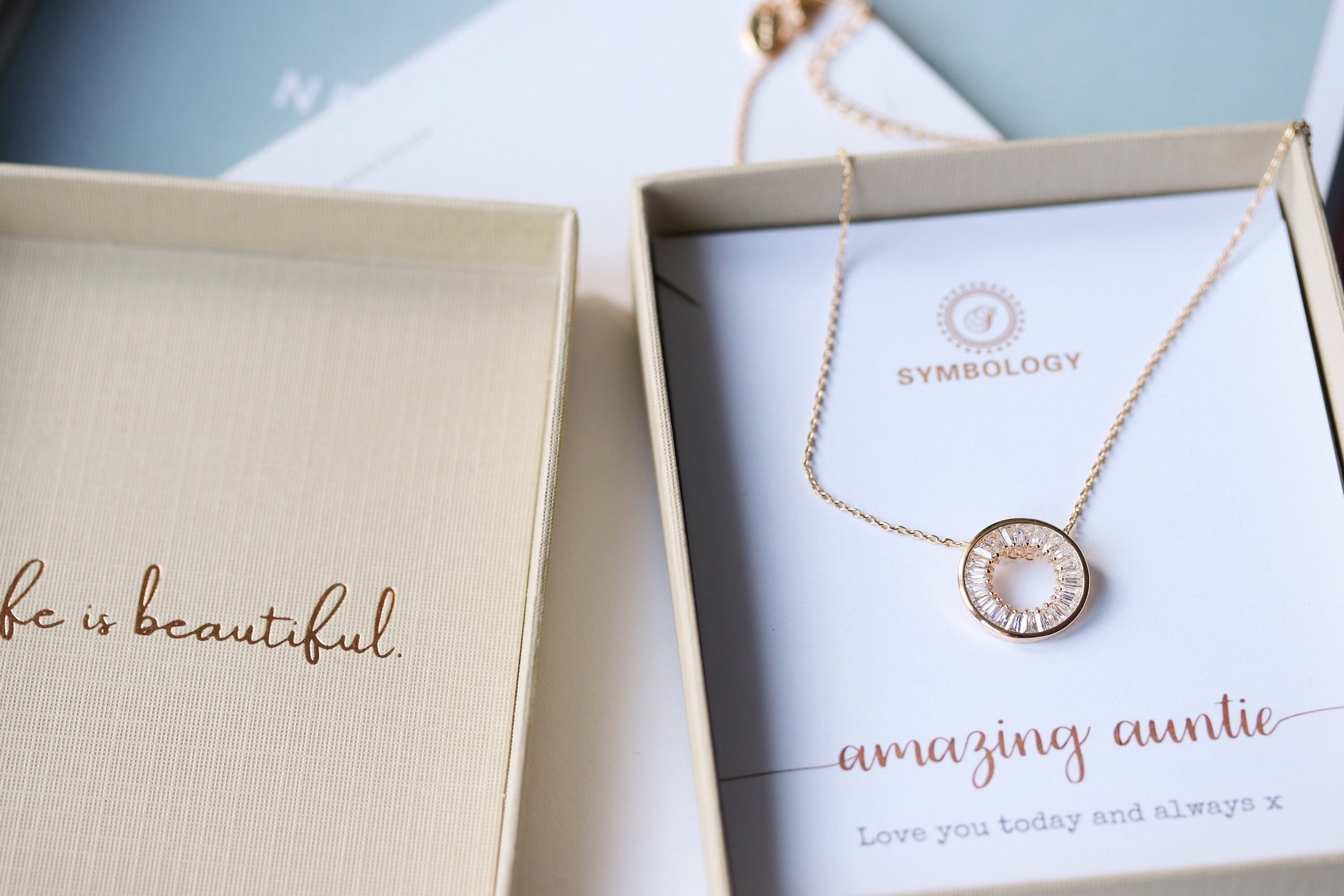 Gold Minimalist CZ Open Circle Necklace – CZ Pave Disc Pendant, Jewelry for Women