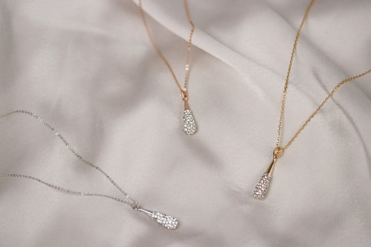 Gold Daugther Necklace • Silver Long Teardrop Necklace • Daughter in Law Gift • Pear Diamond Necklace • Gold Minimalist Gift • Gift for Her