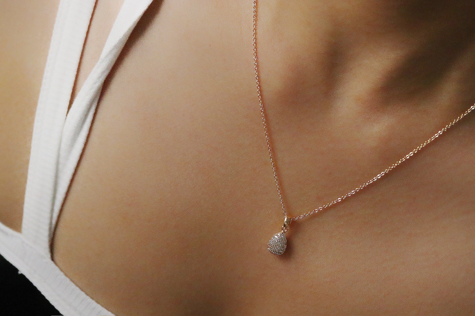 Sister Gift / Bestie Necklace / Cubic Zirconia Teardrop Necklace for Women / Silver or Gold Pendant /Birthday Gift for Her /Sentimental Gift