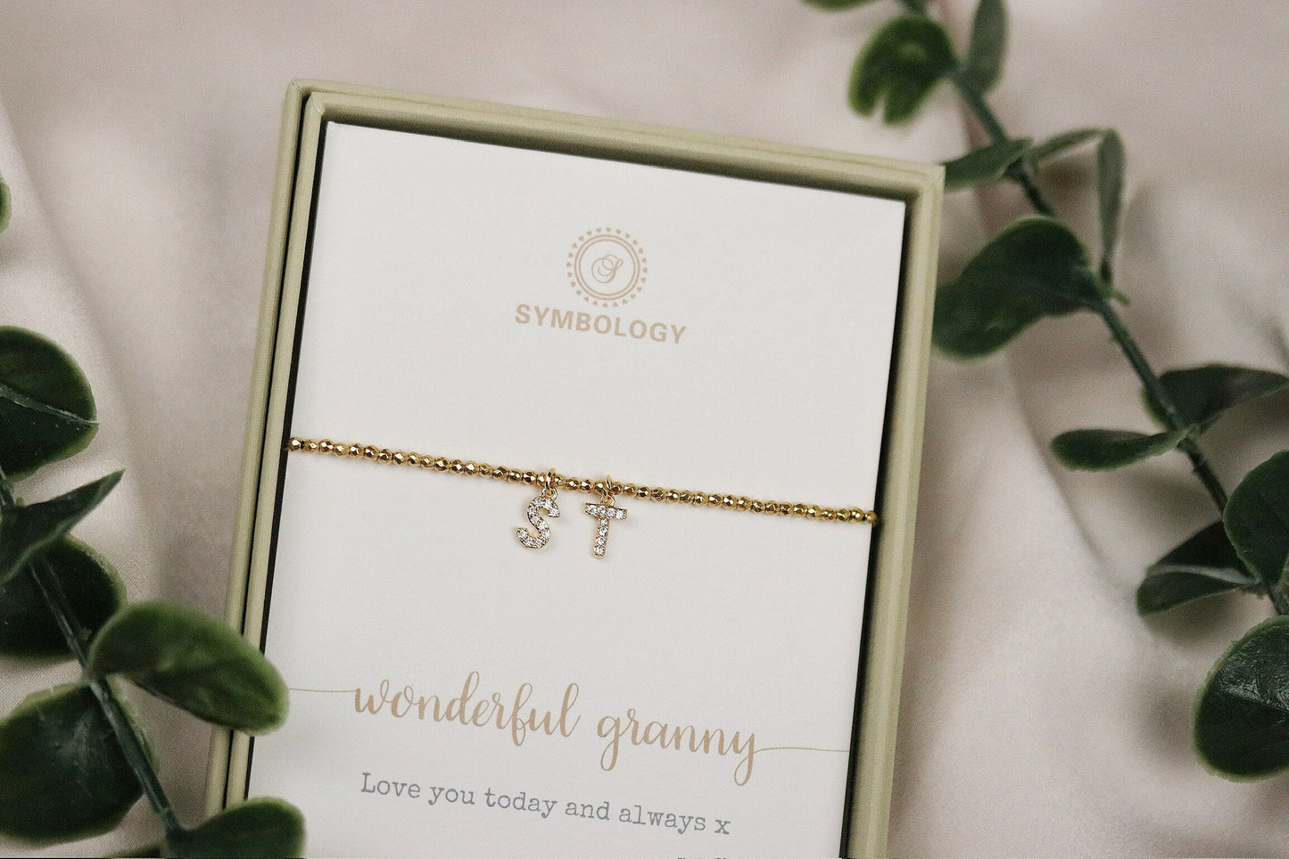 Gold Filled Initial Bracelet, Grandma Gift, Personalised Letter Bracelet, Custom Initial Jewellery, Mother's Day Gift, Birthday Gift for Her
