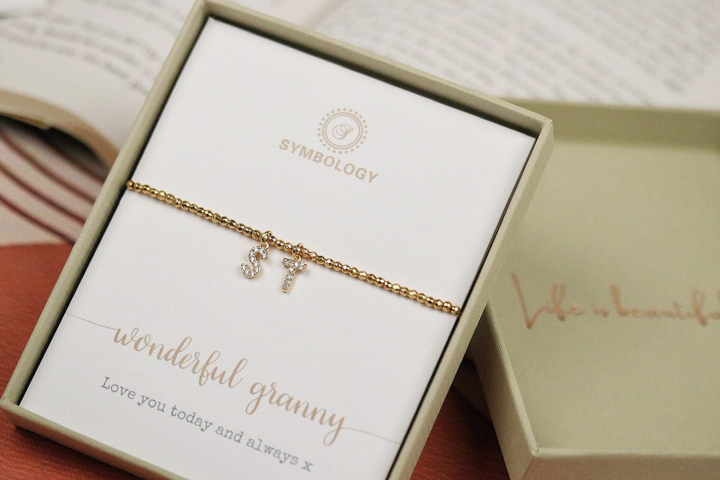 Gold Filled Initial Bracelet, Grandma Gift, Personalised Letter Bracelet, Custom Initial Jewellery, Mother's Day Gift, Birthday Gift for Her