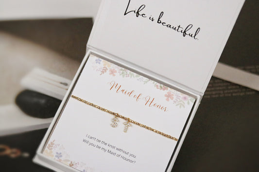 Maid of Honor Bracelet, Maid of Honor Gift, Bridesmaid Bracelet, Bridesmaid Gift, Friendship Bracelet, Wedding Jewelry, Wedding Party Gift