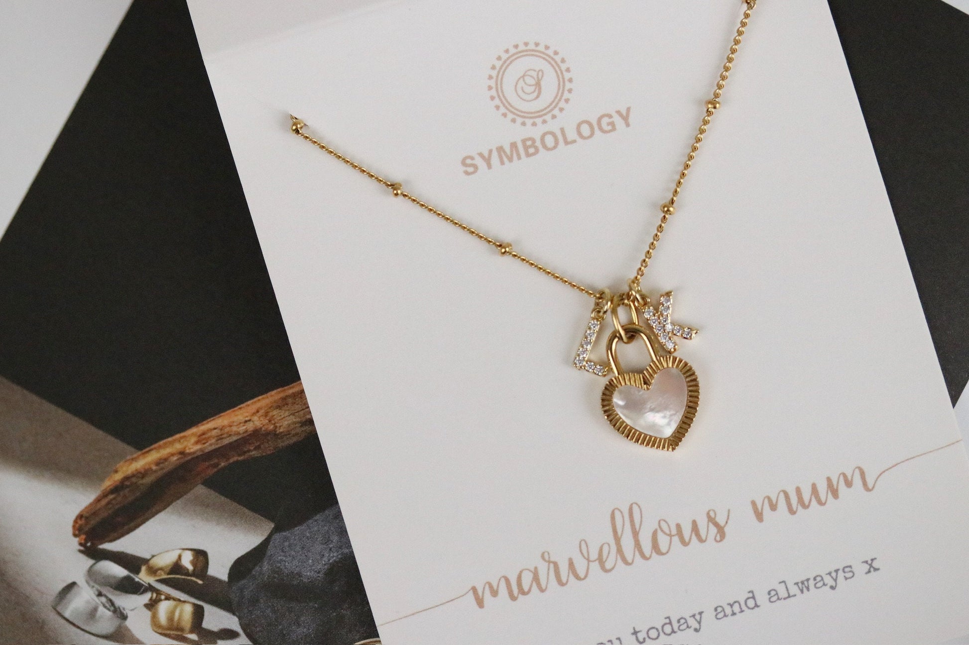 Gold Mum Initial Necklace, Stainless Steel Initial Necklace, Personalised Gift for Mother Daughter, Gold Alphabet Necklace, Birthday Gift
