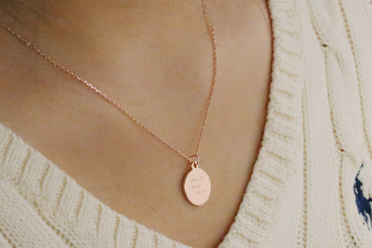 Personalised Mum Necklace, Handwriting Engraving Necklace, Custom Initial Jewellery for Mother & Daughter, Custom Christmas Gift for Mum