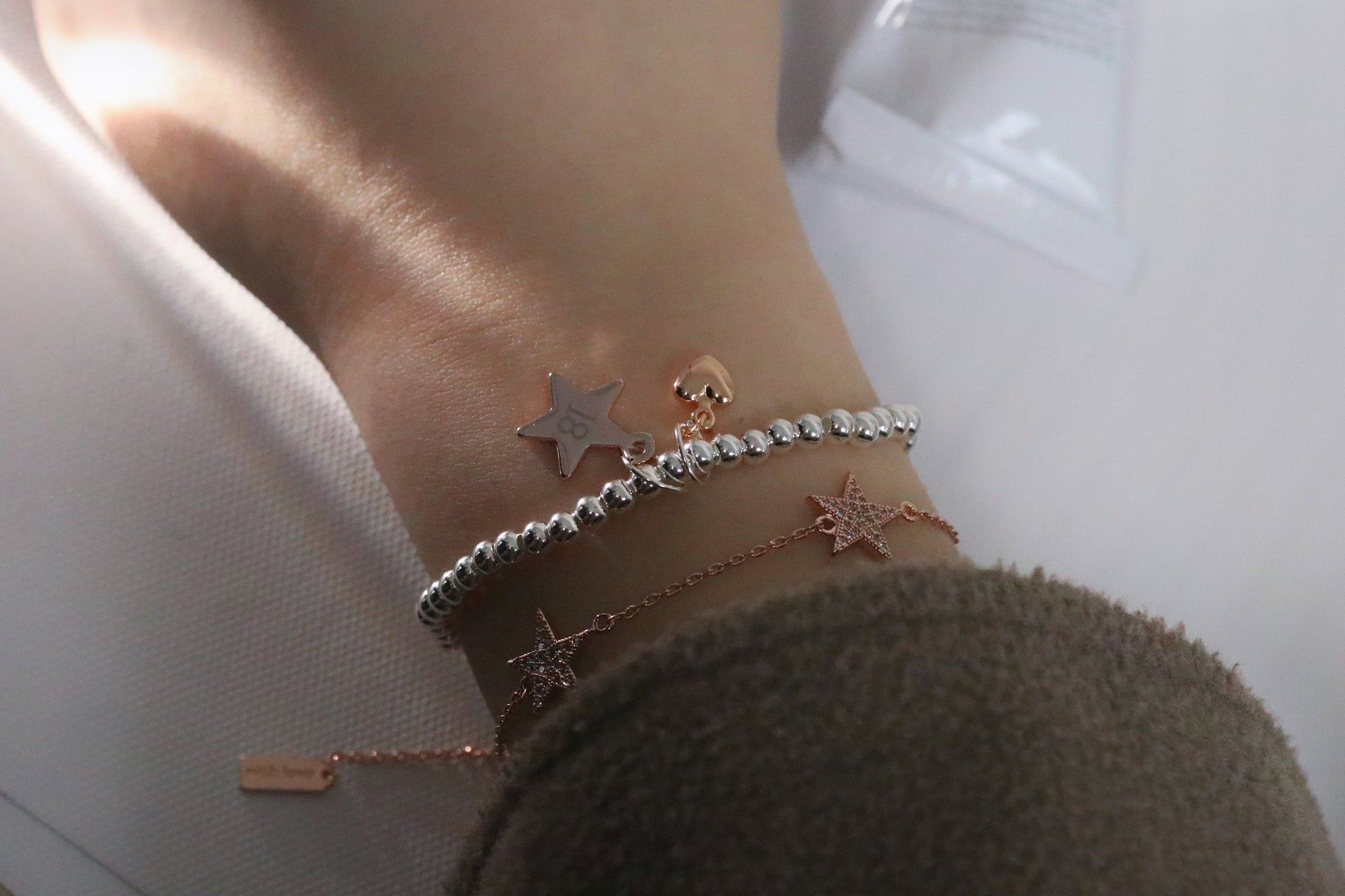 Kids Birthday Number Bracelet, Silver Beaded Stretch Number Bracelet for Little Girls, Silver Children Bracelet, Number Birthday Card Gift