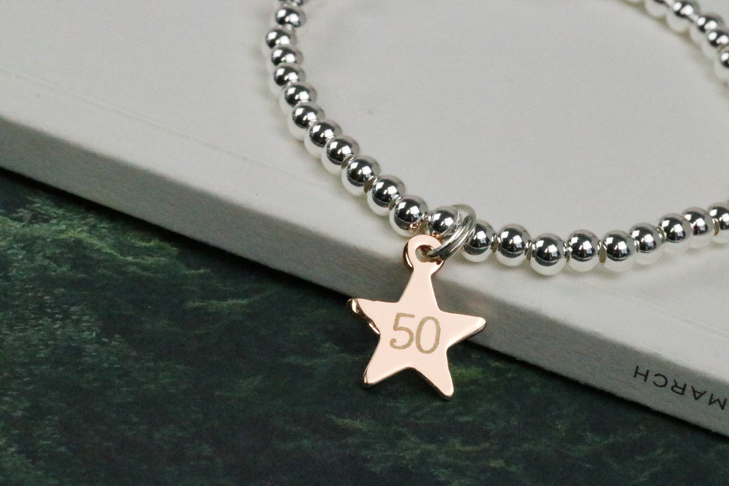 Kids Birthday Number Bracelet, Silver Beaded Stretch Number Bracelet for Little Girls, Silver Children Bracelet, Number Birthday Card Gift