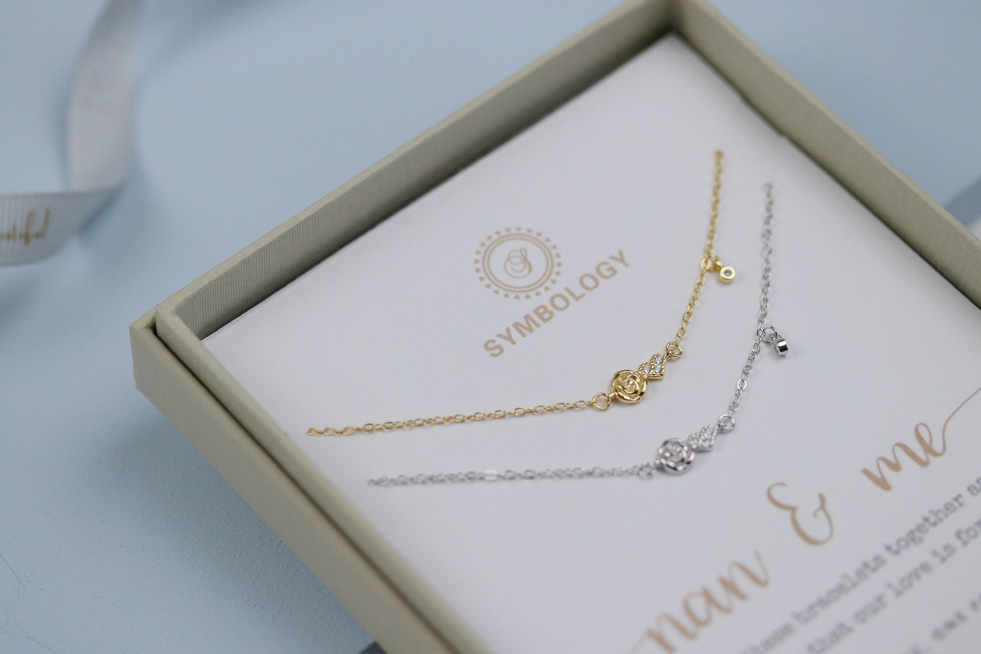 Soul Sister Rose Bracelet Set, Minimalist Tiny Rose Bracelet for Sister, 925 Silver Stacking Sis Bracelet, Christmas Gift for Her, Gold Rose