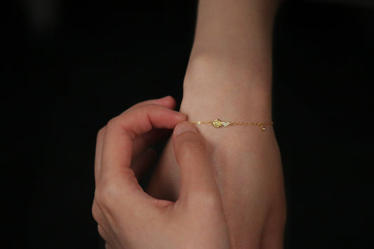 Soul Sister Rose Bracelet Set, Minimalist Tiny Rose Bracelet for Sister, 925 Silver Stacking Sis Bracelet, Christmas Gift for Her, Gold Rose