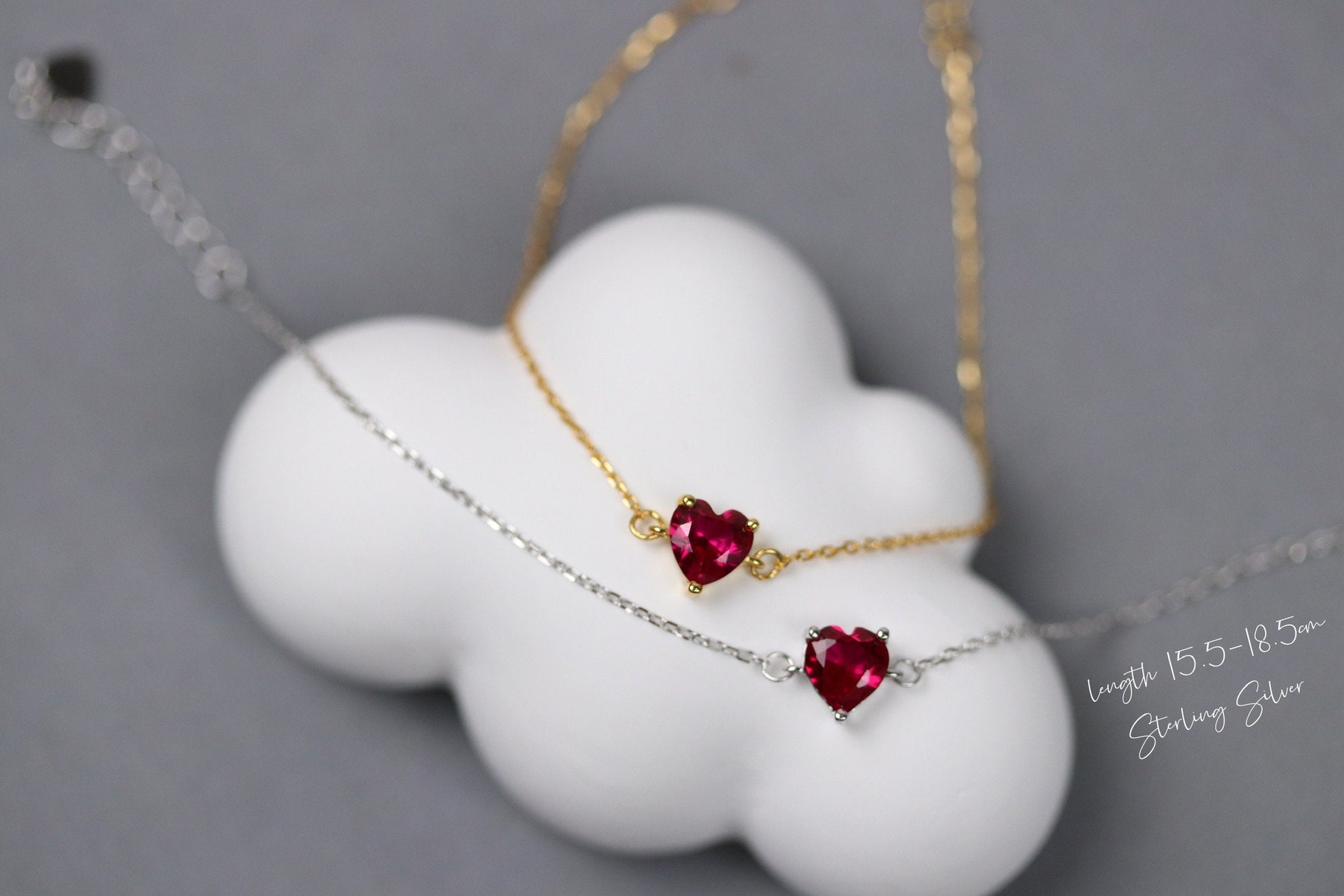Nan and Me, 925 Silver Ruby Stone Bracelet Set, Minimalist Gold Tiny Bracelet, Christmas Gift for Her, July Birthstone Bracelet Gift for Her