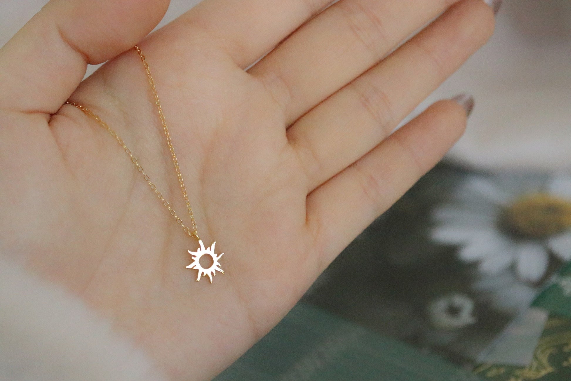 Flower Girl Gift, Silver & Gold Sunburst Necklace, Minimalist Stacking Necklace, Thank you Gift, Will You be My Flower Girl, Wedding Gift