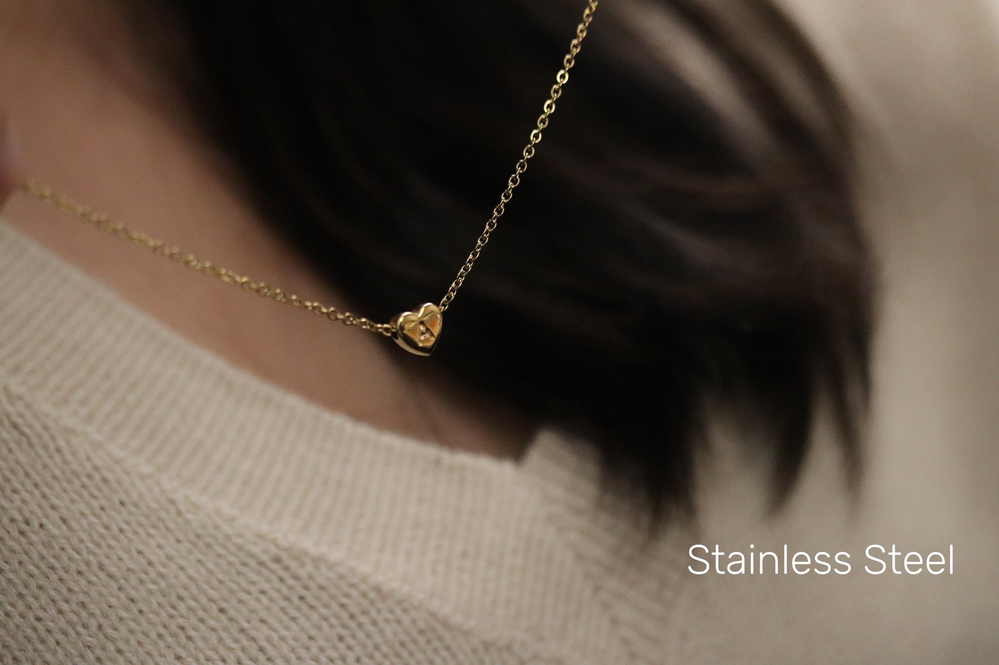 Personalized Initial Necklace, Customized Letter Necklace, Gold Stainless Steel Initial, Handmade Jewelry, Personalized Granny Gift for Her