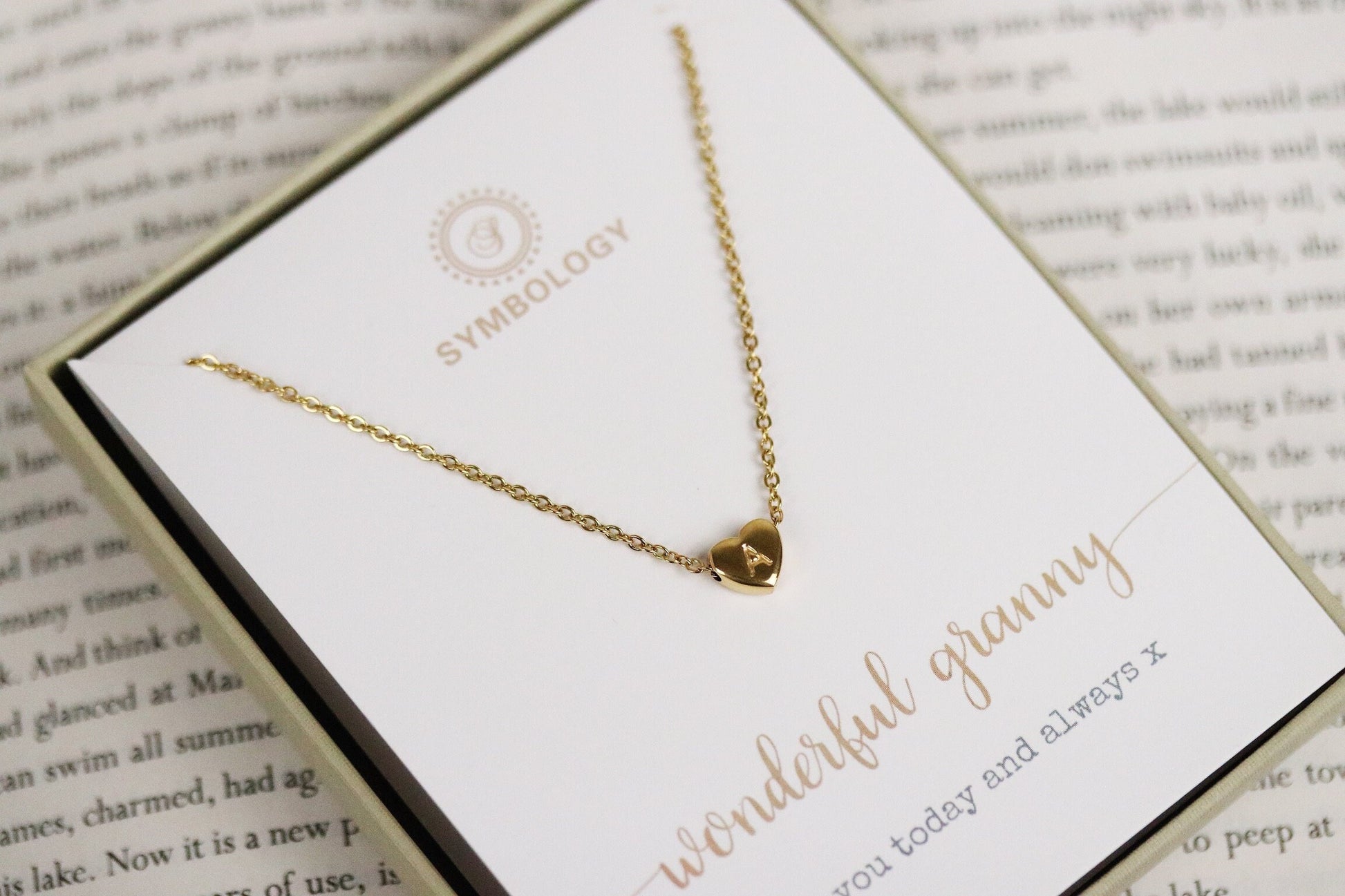 Personalized Initial Necklace, Customized Letter Necklace, Gold Stainless Steel Initial, Handmade Jewelry, Personalized Granny Gift for Her