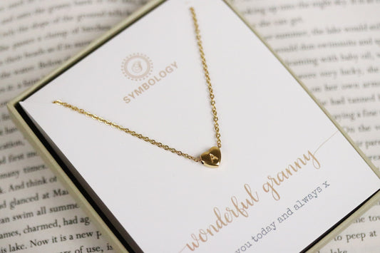 Personalized Initial Necklace, Customized Letter Necklace, Gold Stainless Steel Initial, Handmade Jewelry, Personalized Granny Gift for Her
