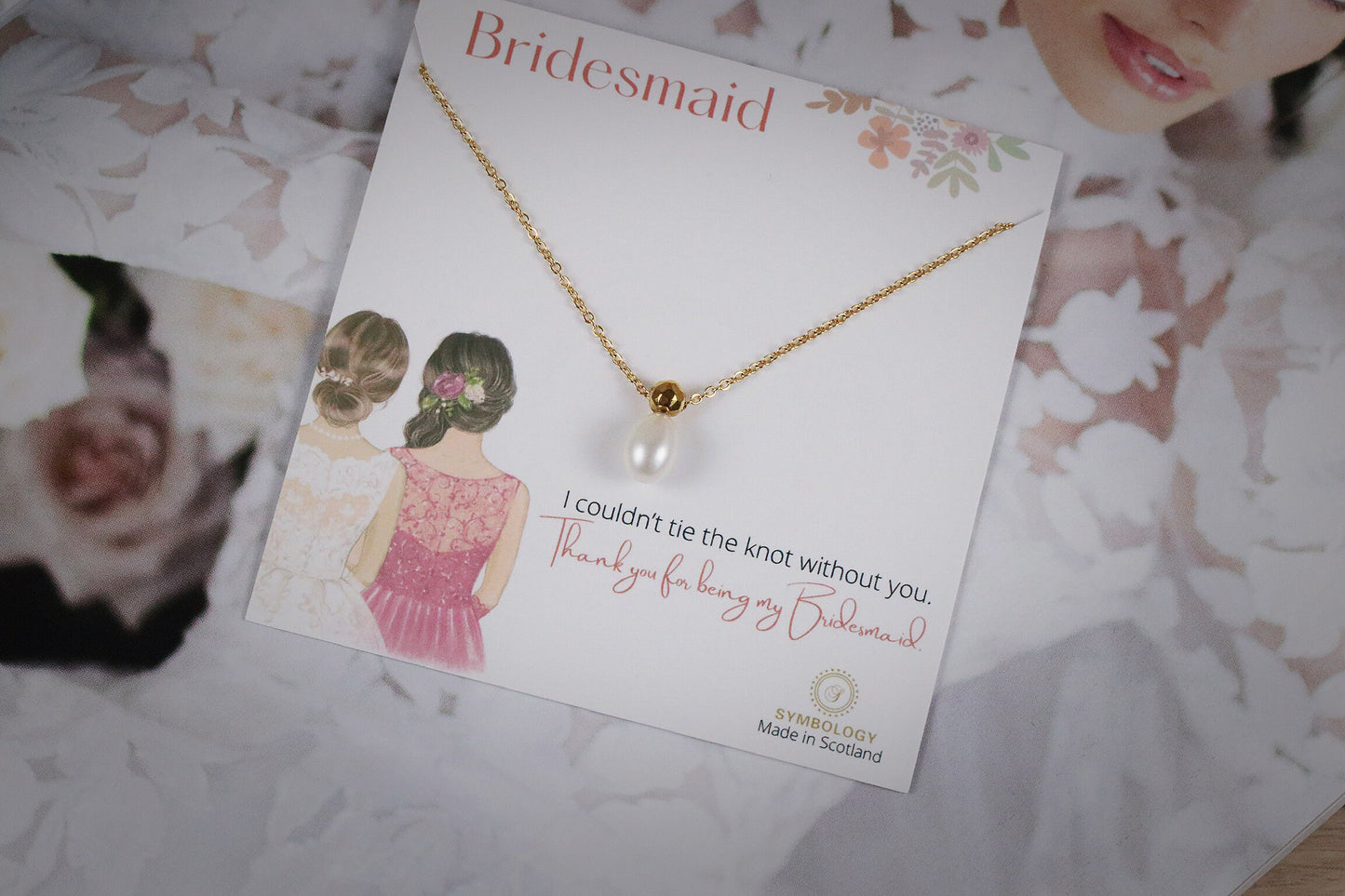 Bridesmaids Necklace Gifts, Bridesmaid Gift, Freshwater Pearl Necklace, Bridesmaid Jewellery, Wedding Gift for Her,Bridesmaid Proposal Gift