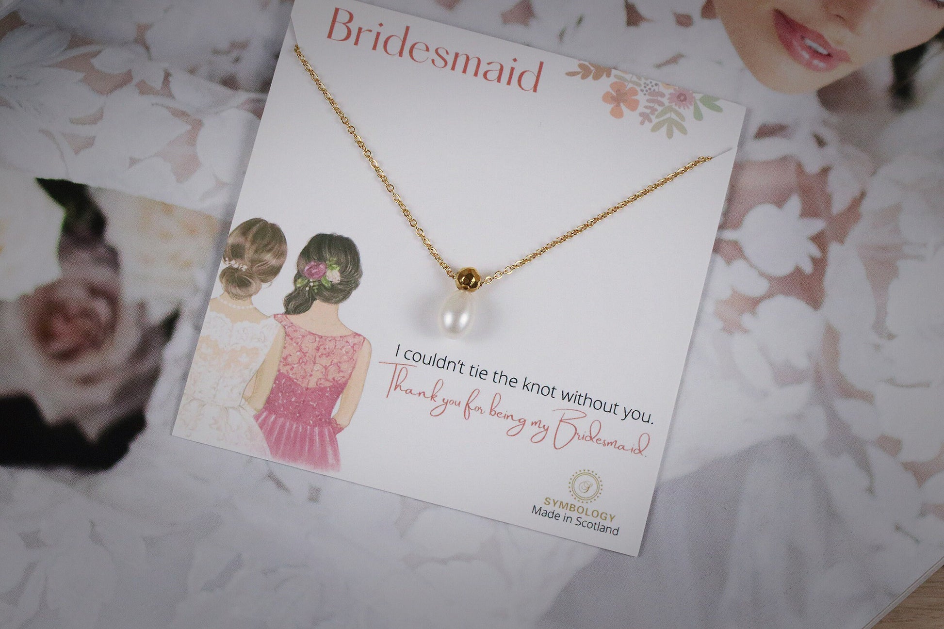 Bridesmaids Necklace Gifts, Bridesmaid Gift, Freshwater Pearl Necklace, Bridesmaid Jewellery, Wedding Gift for Her,Bridesmaid Proposal Gift