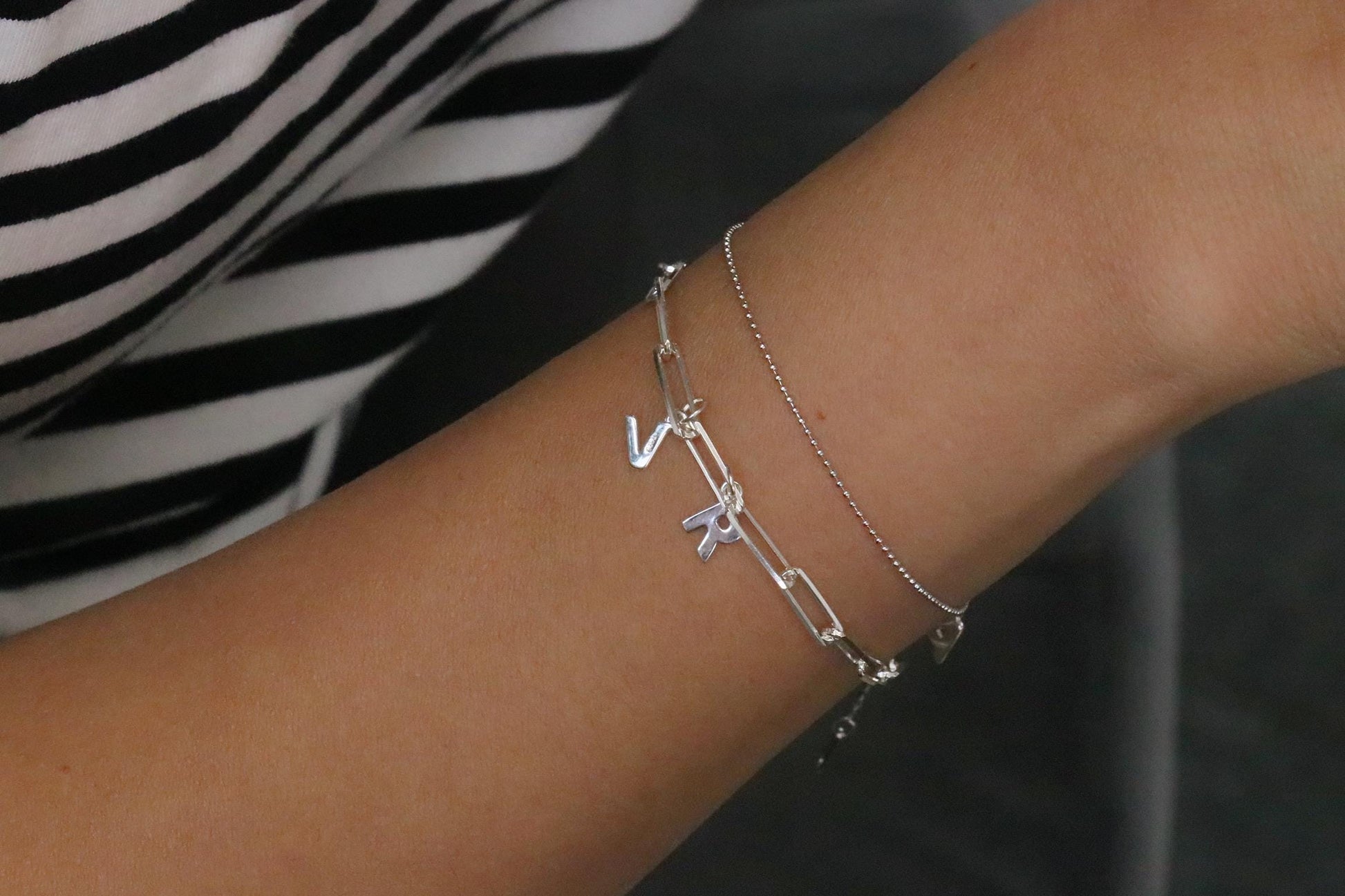 Paperclip Chain Bracelet in Sterling Silver, Dainty Paper Clip Bracelet, Link Chain Initial Bracelet, Dainty Personalised Bracelet for Women