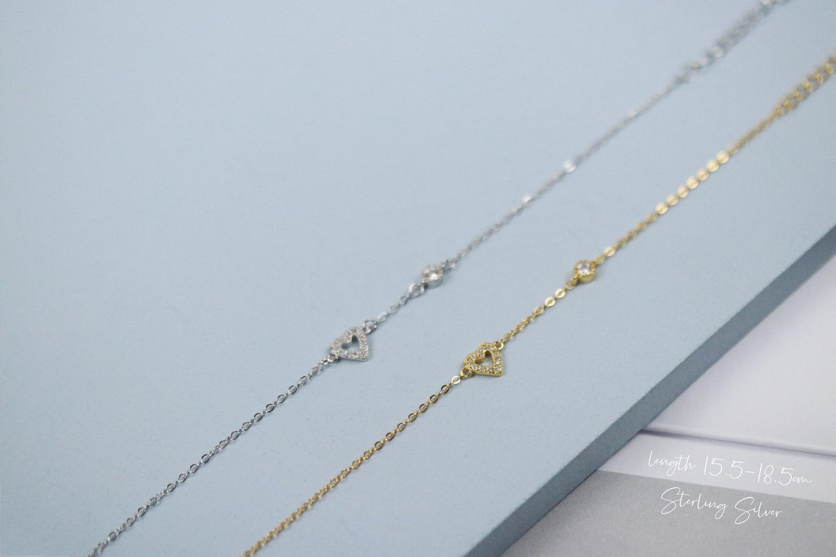 Sister Bracelet Gift, Silver and Gold Open Heart Bracelet, Tiny Heart Bracelet, Gift For Sis, Little Sis Gifts, Big Sis Gift Bestie Bracelet