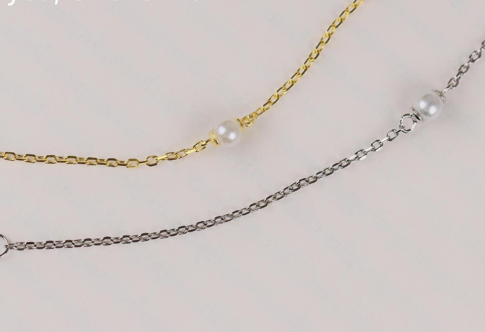 Sterling Silver Tiny Pearl Bracelet: Gold Vermeil Stacking Bracelet, Christmas Gift for Besties