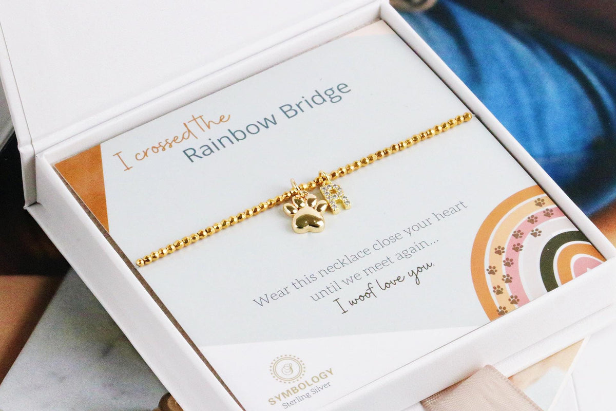 Pet Dog Cat Initial Bracelet, Personalized Pet Bracelet, Dog Paw Charm Jewelry, Pet Lover Gift for Her, Lost Pet Gift for Mum, Custom Name