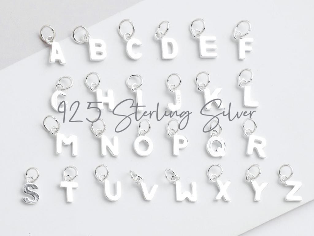 Solid Sterling Silver Initial Letter Charm, Letter Add On Charms, Alphabet Personalised Charm, Handmade Jewellery Parts, INITIAL CHARM ONLY