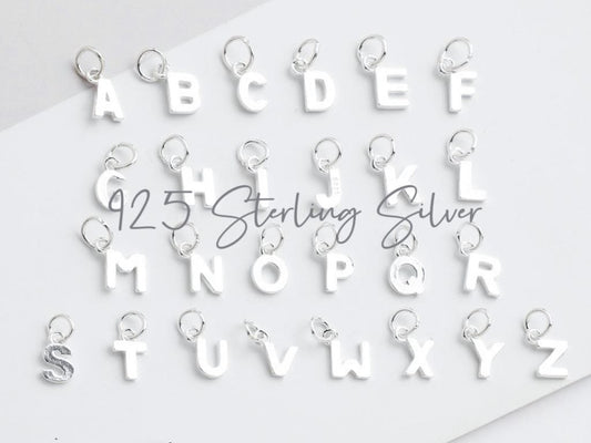 Solid Sterling Silver Initial Letter Charm, Letter Add On Charms, Alphabet Personalised Charm, Handmade Jewellery Parts, INITIAL CHARM ONLY
