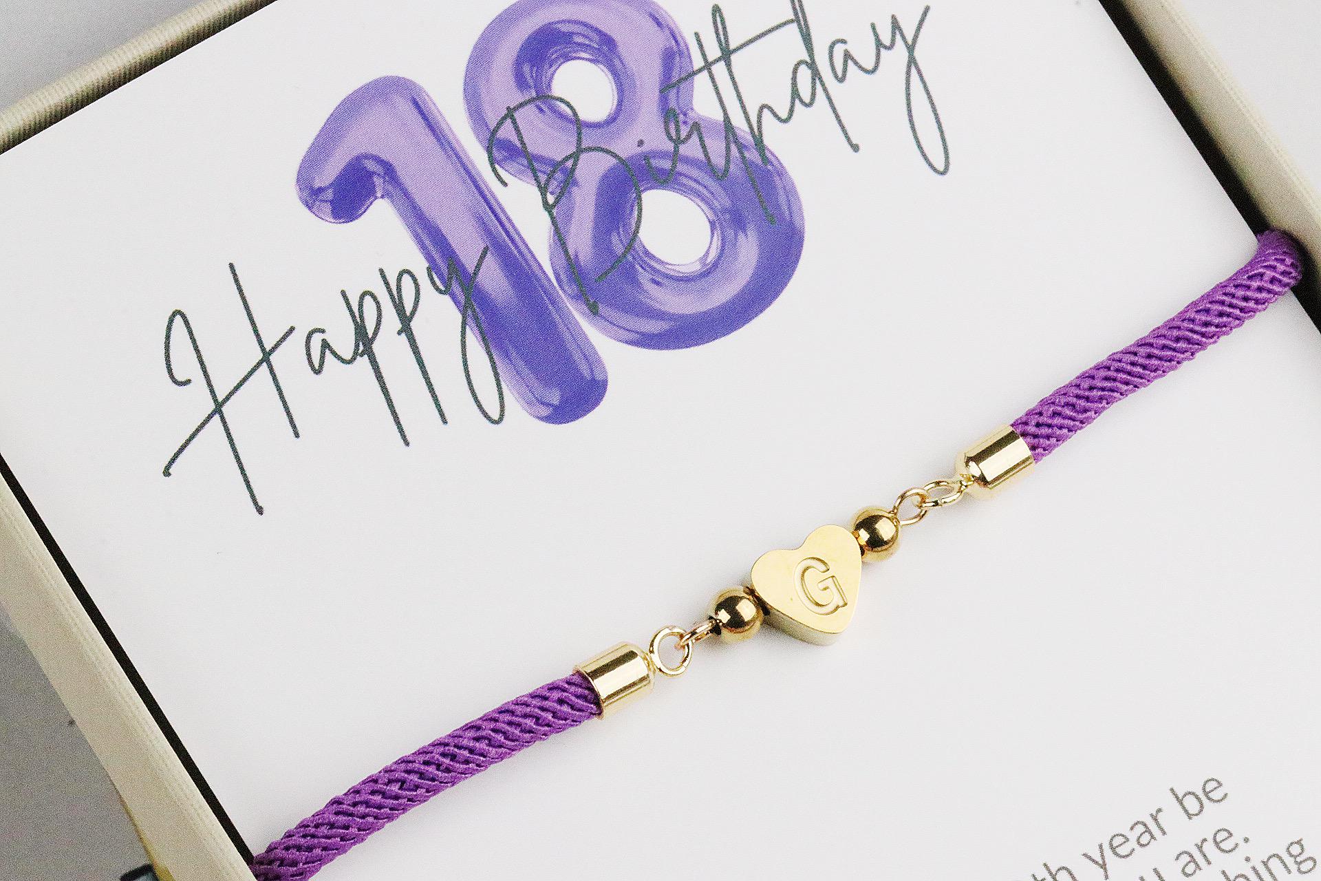 16th Birthday Bracelet Gift for Girl, Personalised Initial Bracelet, Sweet 16 Jewelry Gifts, Daughter Name Bracelet,, Message Card