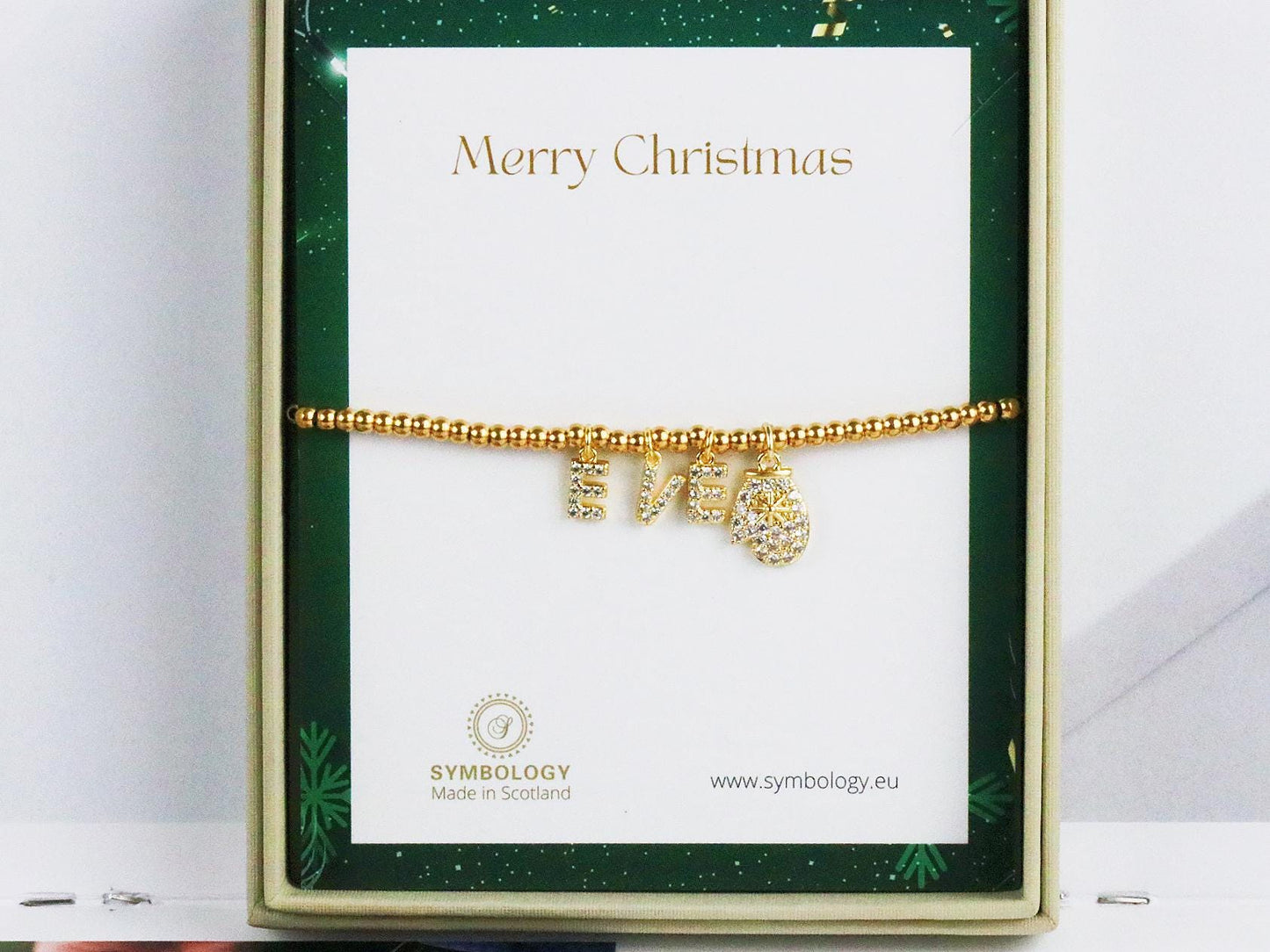 Elastic Gold Filled Beads Bracelet, Water Proof Initial Jewellery, Stacking Filler Letter Bracelets, Christmas Gift for Her, Secrete Santa