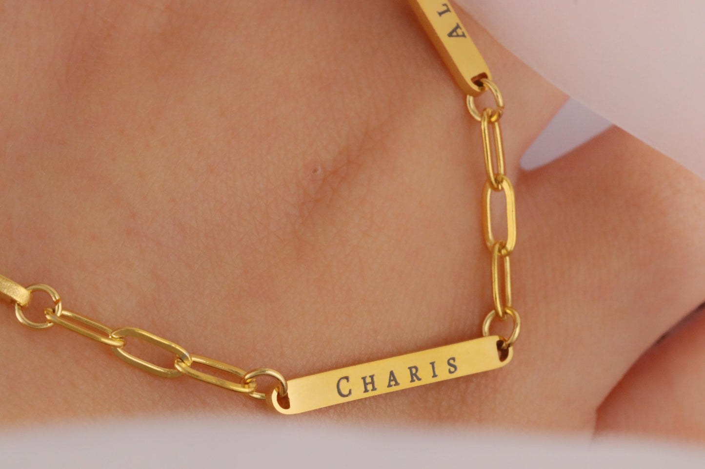 Personalised Family Necklace, Gold Multi Name Necklace, Gift for Mum, Children Name Bracelet, Wife Gift, Kids Name Engraving Gift for Her