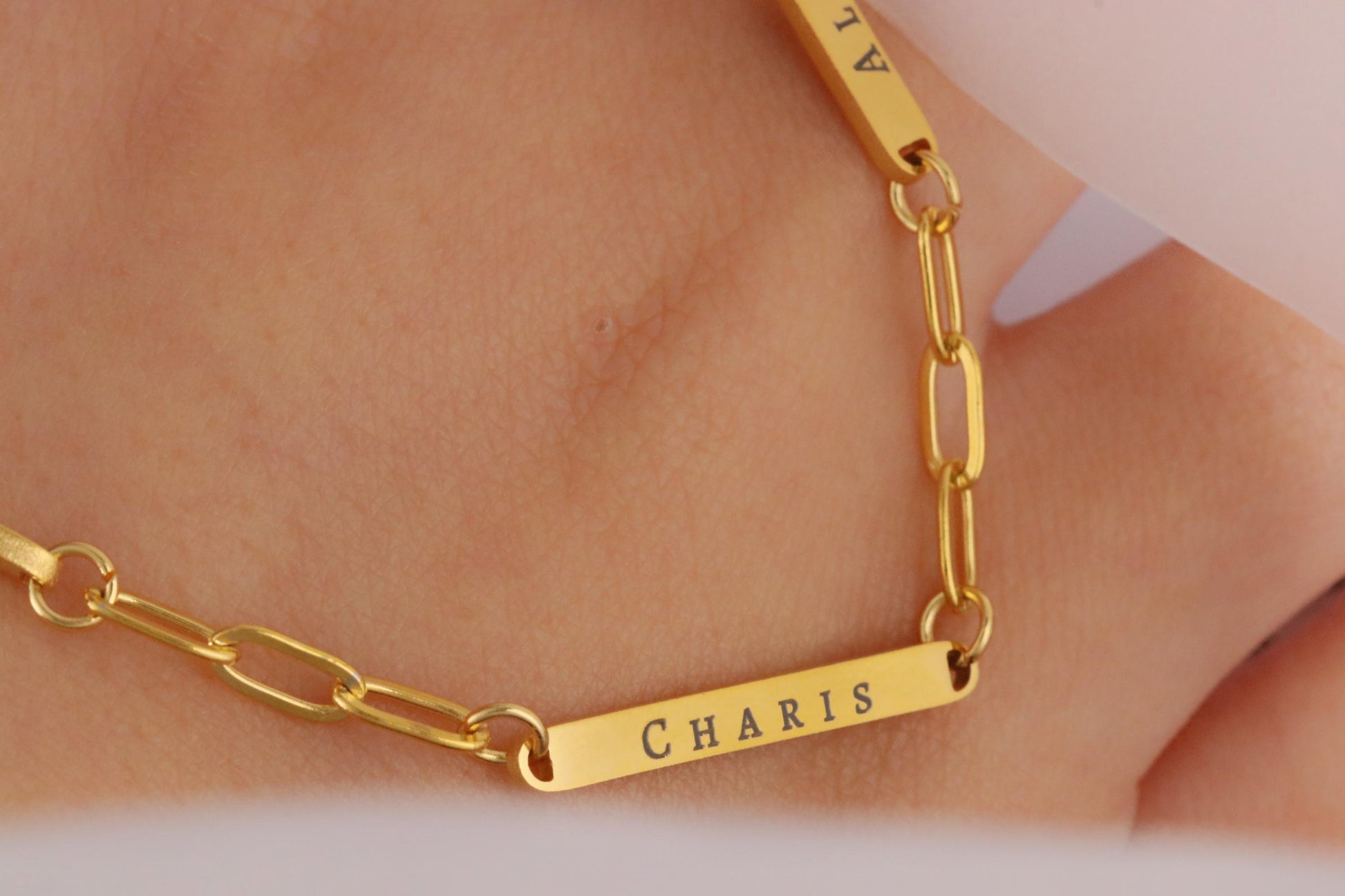 Personalised Family Necklace, Gold Multi Name Necklace, Gift for Mum, Children Name Bracelet, Wife Gift, Kids Name Engraving Gift for Her