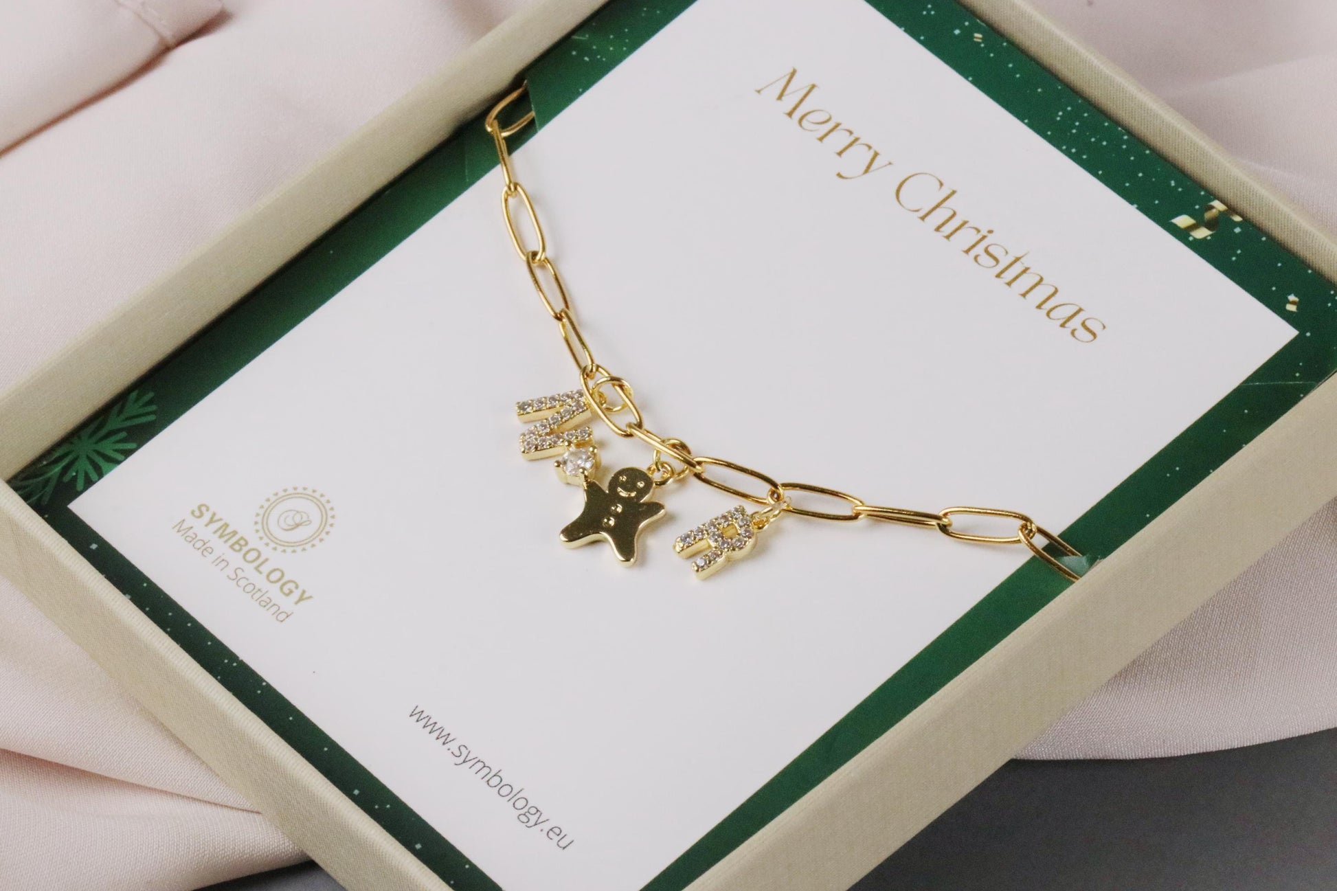 18K Gold Paperclip Bracelet, Dainty Initial Bracelets, Gold Minimalist Bracelets, Personalised Letter Bracelet, Ginger Bread Man Bracelet