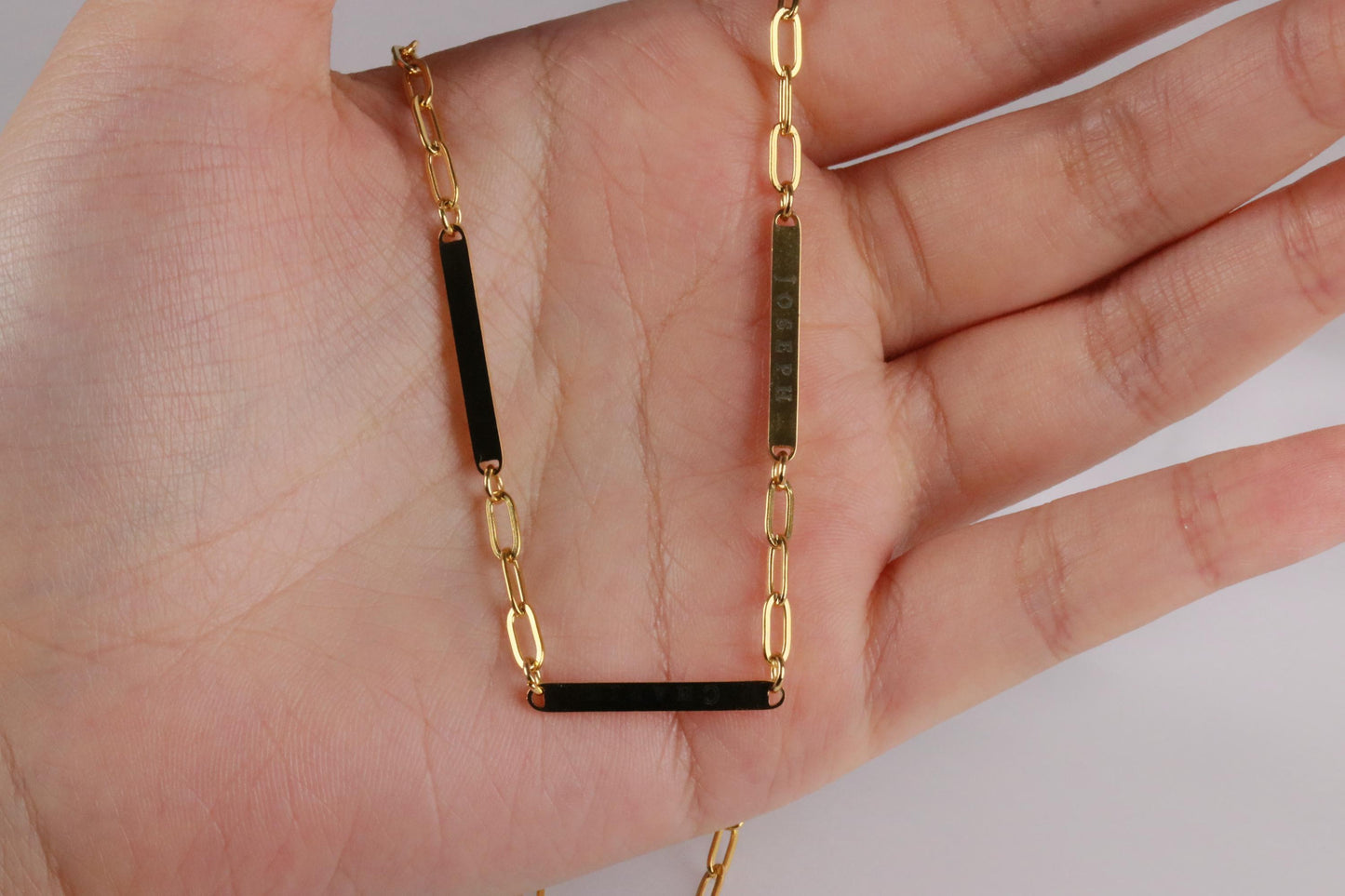 Personalised Family Necklace, Gold Multi Name Necklace, Gift for Mum, Children Name Bracelet, Wife Gift, Kids Name Engraving Gift for Her