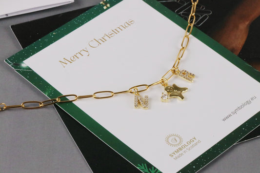 18K Gold Paperclip Bracelet, Dainty Initial Bracelets, Gold Minimalist Bracelets, Personalised Letter Bracelet, Ginger Bread Man Bracelet