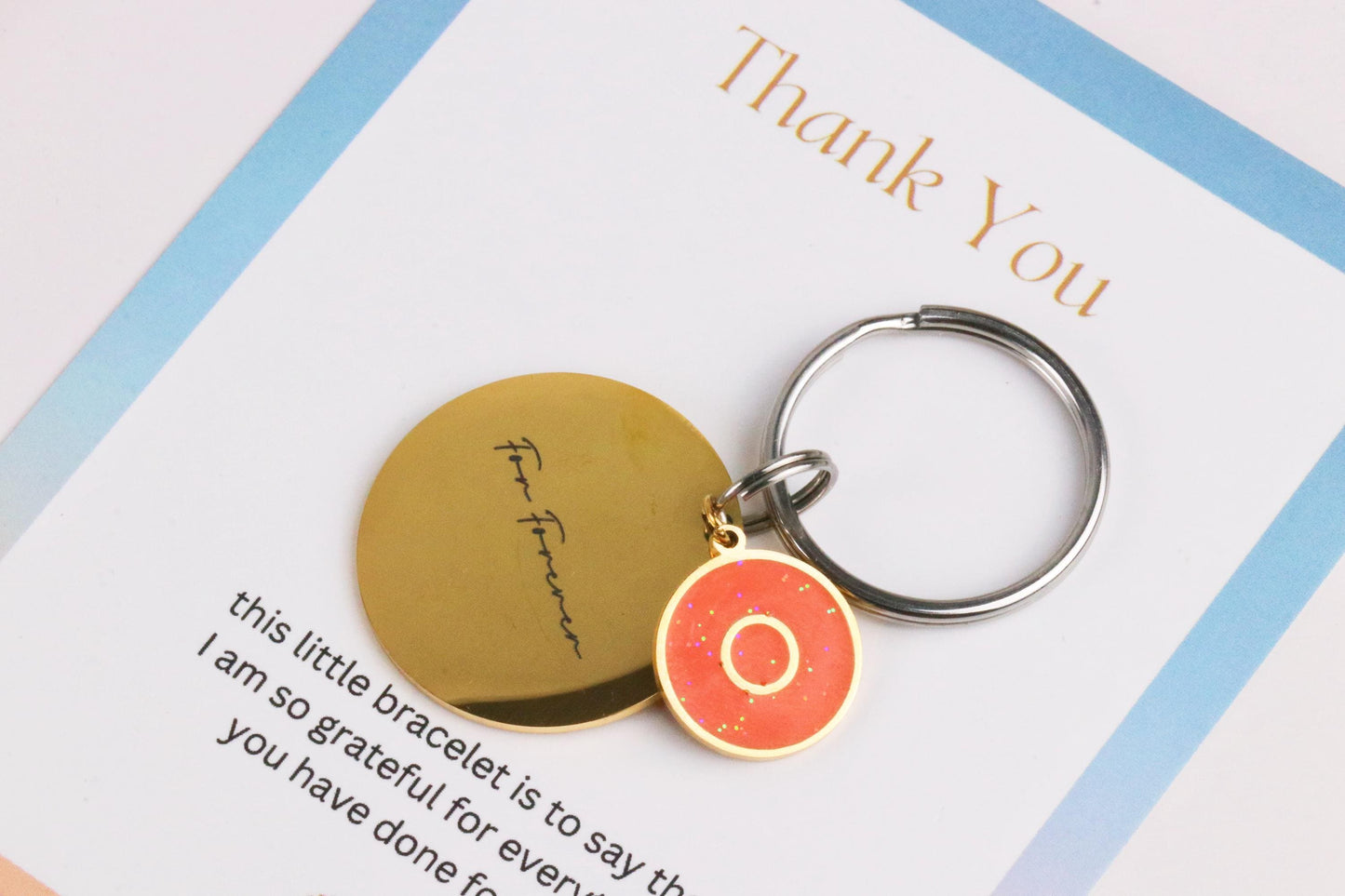 Custom Initials Keyring, Gold Stainless Steel Keyring, LaserMonogram Tag , Personalised Letter Keychain, 21st Gift for Her, Graduation Gift
