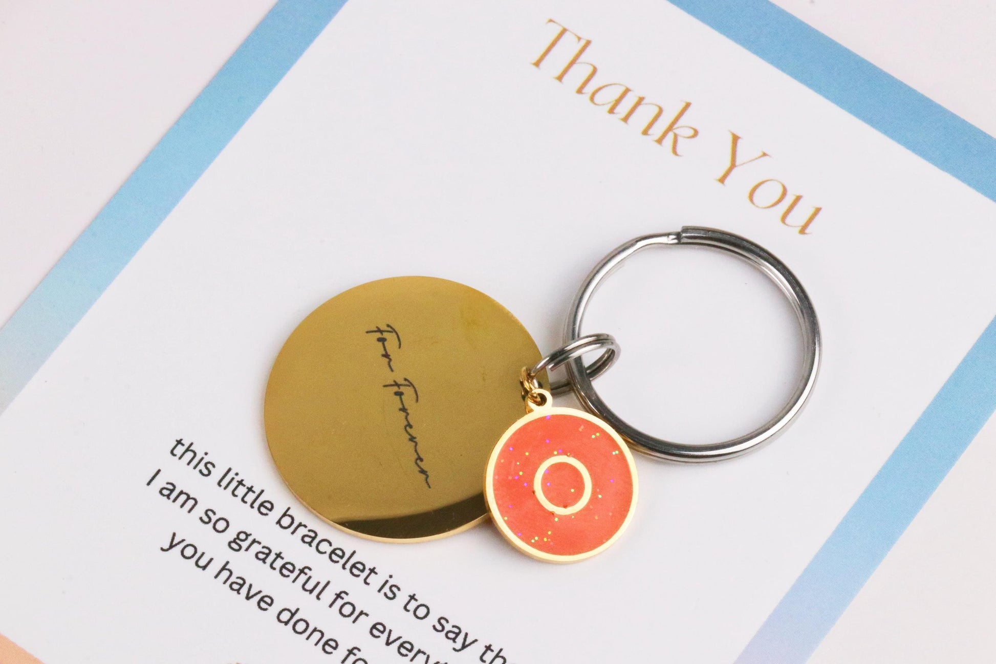 Custom Initials Keyring, Gold Stainless Steel Keyring, LaserMonogram Tag , Personalised Letter Keychain, 21st Gift for Her, Graduation Gift
