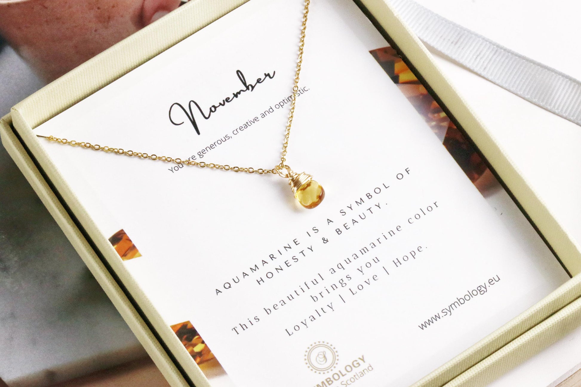 November Birthstone Necklace Swarovski Crystal Topaz Crystal Pendant, Gold Raw Crystal Pendant, Genuine Energy Stone Birthday Gift for Her