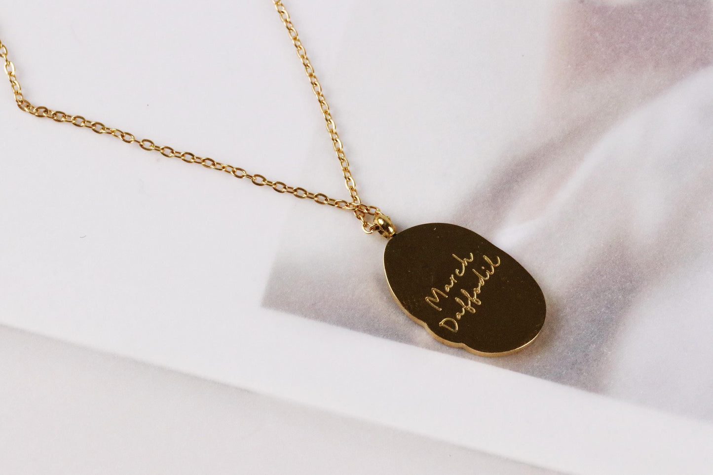 30 40 50 60 70 Birthday Necklace, Lily Flowers Personalised Necklace, Engraving Number Jewelry, Gold Floral Necklace, Birthday Gift for Her