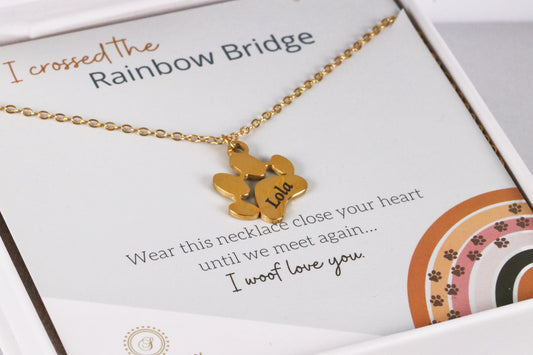 Personalised Paw Print Name Necklace, Custom Dog Paw Necklace, Minimalist Necklace, Animal Necklace, Memorial Gift for Pet Mum Cat Mum Gift