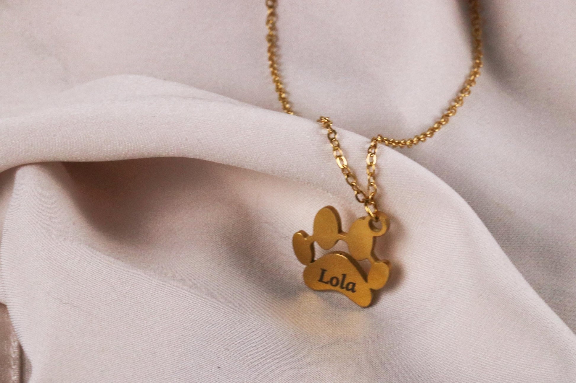 Custom Dog Paw Necklace, Memorial Gift for Pet Mum Cat Mum Gift, Paw Name Necklace , Minimalist Necklace, Personalised Animal Necklace