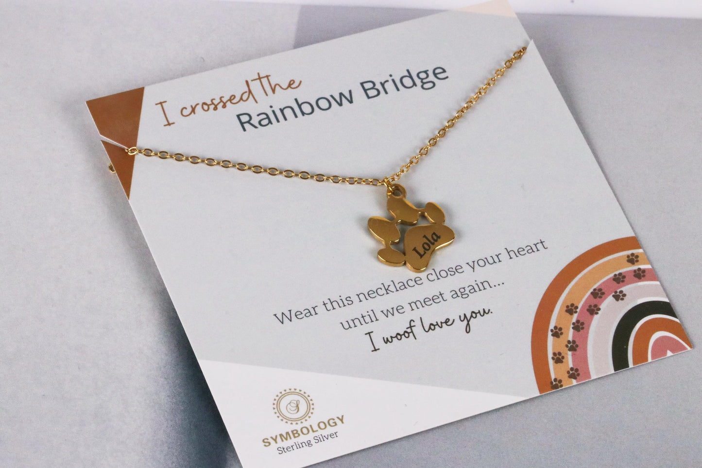 Custom Dog Paw Necklace, Memorial Gift for Pet Mum Cat Mum Gift, Paw Name Necklace , Minimalist Necklace, Personalised Animal Necklace