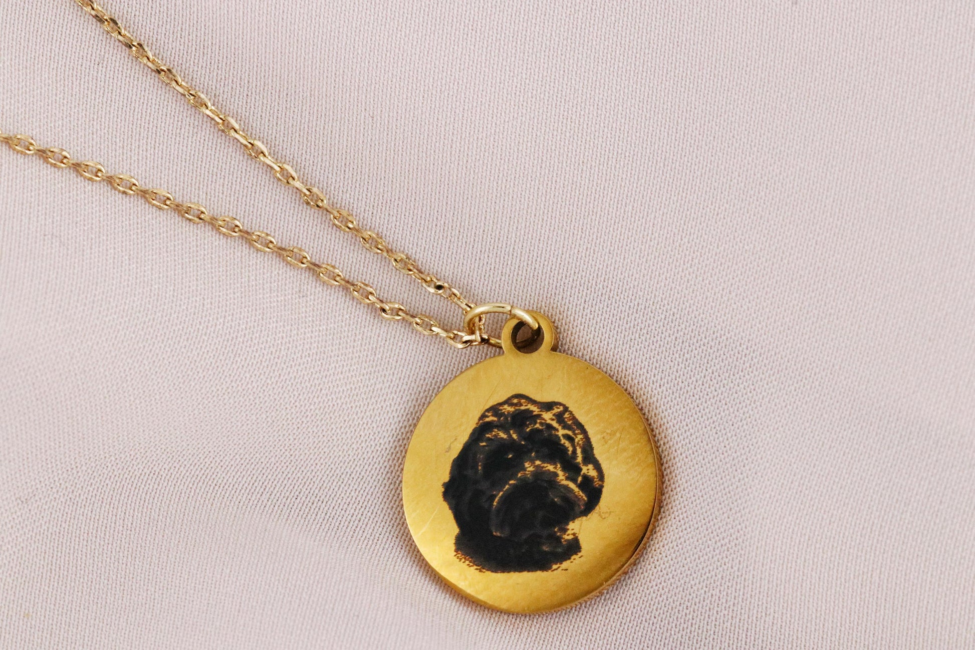 Gold Custom Pet Portrait Name Necklace, Dog Photo Necklace, Engraved Cat Necklace, Silver Pet Memorial Necklace, Gift for Cat Dog Mum